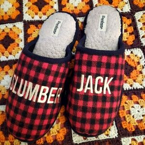 Dearforms 'Slumber Jack' Red & Black Gingham Slippers Men's Large 11-12